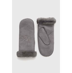 Semišové rukavice UGG dámské, šedá barva, 20932-BLK