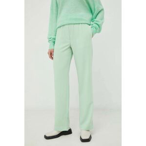 Kalhoty Samsoe Samsoe dámské, zelená barva, jednoduché, high waist
