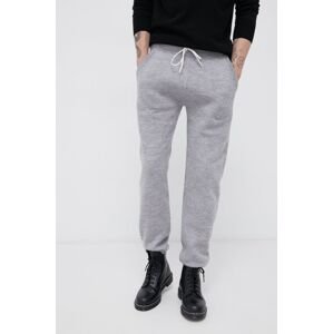 Vlněné kalhoty MC2 Saint Barth pánské, šedá barva, hladké