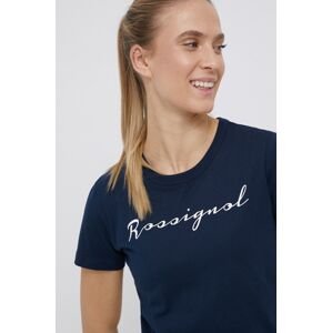 Bavlněné tričko Rossignol tmavomodrá barva, RLKWY05