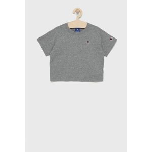 Dětské bavlněné tričko Champion 404232 šedá barva