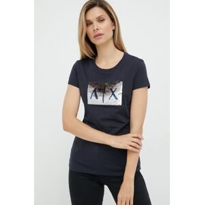 Bavlněné tričko Armani Exchange tmavomodrá barva, 8NYTDL YJ73Z