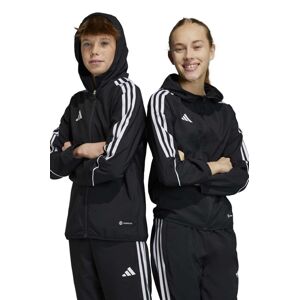 Dětská mikina adidas Performance TIRO23 L WB Y černá barva, s kapucí, s aplikací