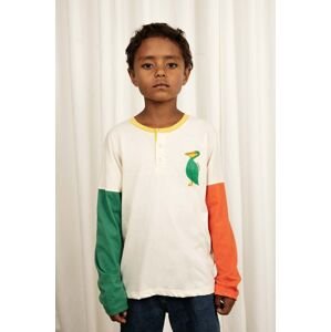 Dětská bavlněná košile s dlouhým rukávem Mini Rodini bílá barva, s potiskem