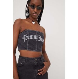 Top Tommy Jeans dámský, černá barva