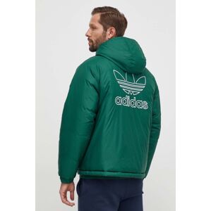 Oboustranná bunda adidas Originals pánská, černá barva, zimní, oversize