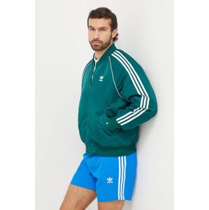 Bomber bunda adidas Originals zelená barva, přechodná