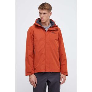 Sportovní bunda Jack Wolfskin Luntal 3in1 oranžová barva