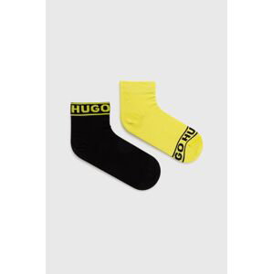 Ponožky HUGO 2-pack dámské, zelená barva
