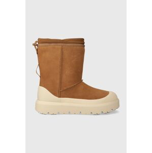 Semišové sněhule UGG Classic Short Weather Hybrid pánské, hnědá barva, 1143992