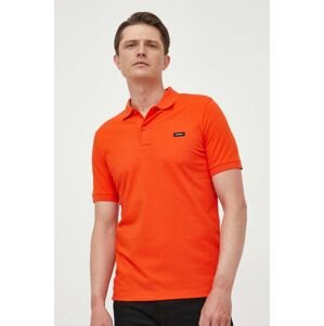 Polo tričko Calvin Klein oranžová barva