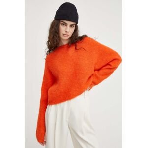 Vlněný svetr American Vintage dámský, oranžová barva