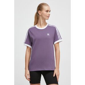 Bavlněné tričko adidas Originals fialová barva