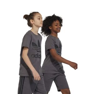 Dětské bavlněné tričko adidas Originals TREFOIL šedá barva