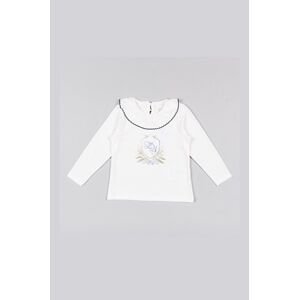 Dětské tričko s dlouhým rukávem zippy bílá barva