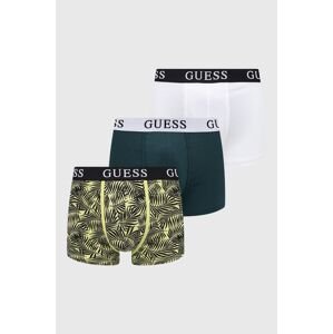 Boxerky Guess 3-pack pánské, zelená barva