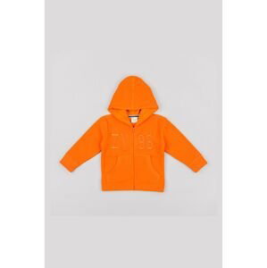 Dětská mikina zippy oranžová barva, s kapucí, s potiskem
