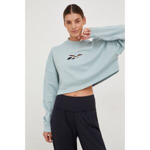 Tepláková mikina Reebok Studio Vector zelená barva,