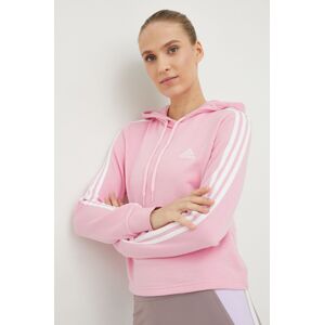 Mikina adidas dámská, růžová barva, s aplikací