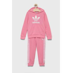 Dětská tepláková souprava adidas Originals růžová barva