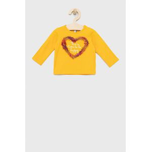 Kojenecké tričko s dlouhým rukávem Birba&Trybeyond žlutá barva