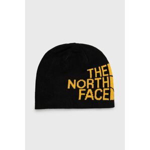 Oboustranná čepice The North Face černá barva, z tenké pleteniny
