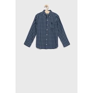 Dětská bavlněná košile Abercrombie & Fitch tmavomodrá barva