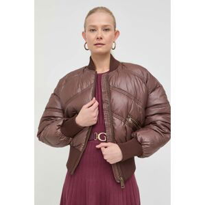 Bomber bunda Guess hnědá barva, zimní, oversize