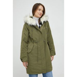 Parka Guess dámská, zelená barva, přechodná