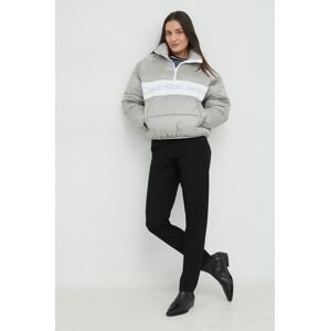 Bunda Calvin Klein Jeans dámská, šedá barva, zimní, oversize