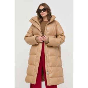 Péřová bunda BOSS dámská, béžová barva, zimní
