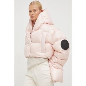 Péřová bunda MMC STUDIO Maffo dámská, růžová barva, zimní, oversize