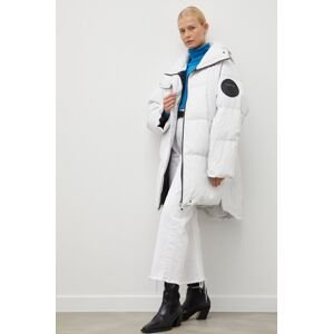 Péřová bunda MMC STUDIO Moonwalk dámská, bílá barva, zimní, oversize