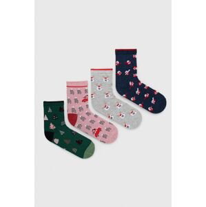 Ponožky Pieces Anita 4-pack dámské, šedá barva