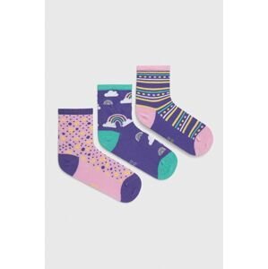 Dětské ponožky Skechers 3-pack fialová barva