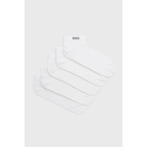 Ponožky BOSS 5-pack pánské, bílá barva
