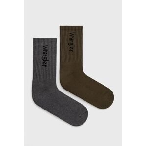 Ponožky Wrangler (2-pak) pánské, zelená barva