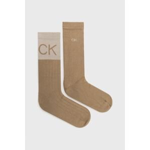 Ponožky Calvin Klein pánské, béžová barva