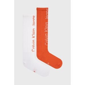 Ponožky Calvin Klein pánské, oranžová barva
