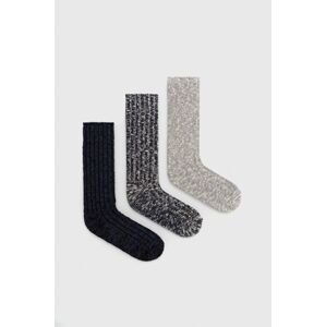 Ponožky Abercrombie & Fitch 3-pack pánské, tmavomodrá barva