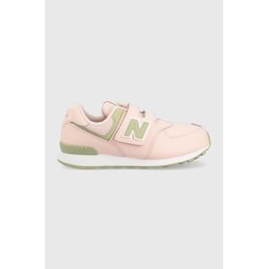 Dětské sneakers boty New Balance Pv574ct1 růžová barva