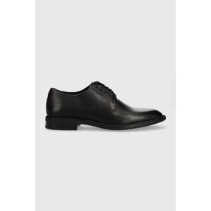 Kožené polobotky Vagabond Shoemakers Frances 2.0 dámské, černá barva, na plochém podpatku