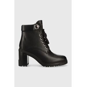 Nízké kozačky Tommy Hilfiger Outdoor Heel Lace Up Boot dámské, černá barva, na podpatku