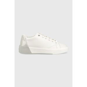 Kožené sneakers boty Calvin Klein Heel Cupsole Lace Up bílá barva