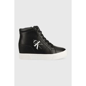 Sneakers boty Calvin Klein Jeans Hidden Wedge Cupsole Laceup , černá barva