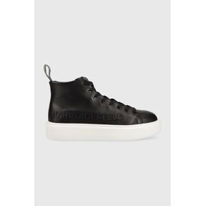 Kožené sneakers boty Karl Lagerfeld MAXI KUP černá barva, KL62255A
