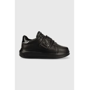 Kožené sneakers boty Karl Lagerfeld Kapri černá barva