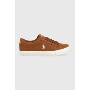 Dětské sneakers boty Polo Ralph Lauren hnědá barva