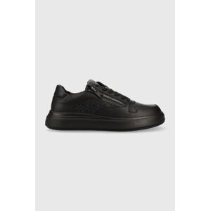 Sneakers boty Calvin Klein Low Top Lace Up Zip Mono černá barva