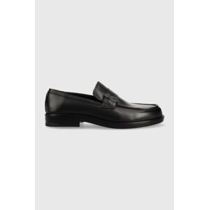 Kožené mokasíny Calvin Klein Hardware Loafer Sm Lth pánské, černá barva